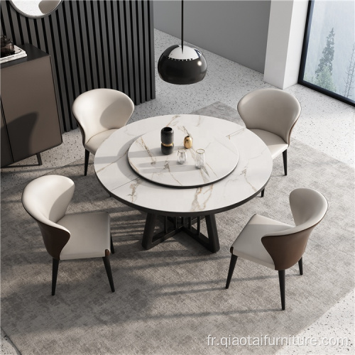 Table à manger ronde multifonctionnelle de luxe moderne